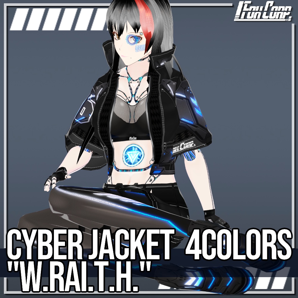 VRoid用 4色展開 サイバージャケット "W.RAI.T.H." - Cyber Jacket "W.RAI.T.H." 4Colors