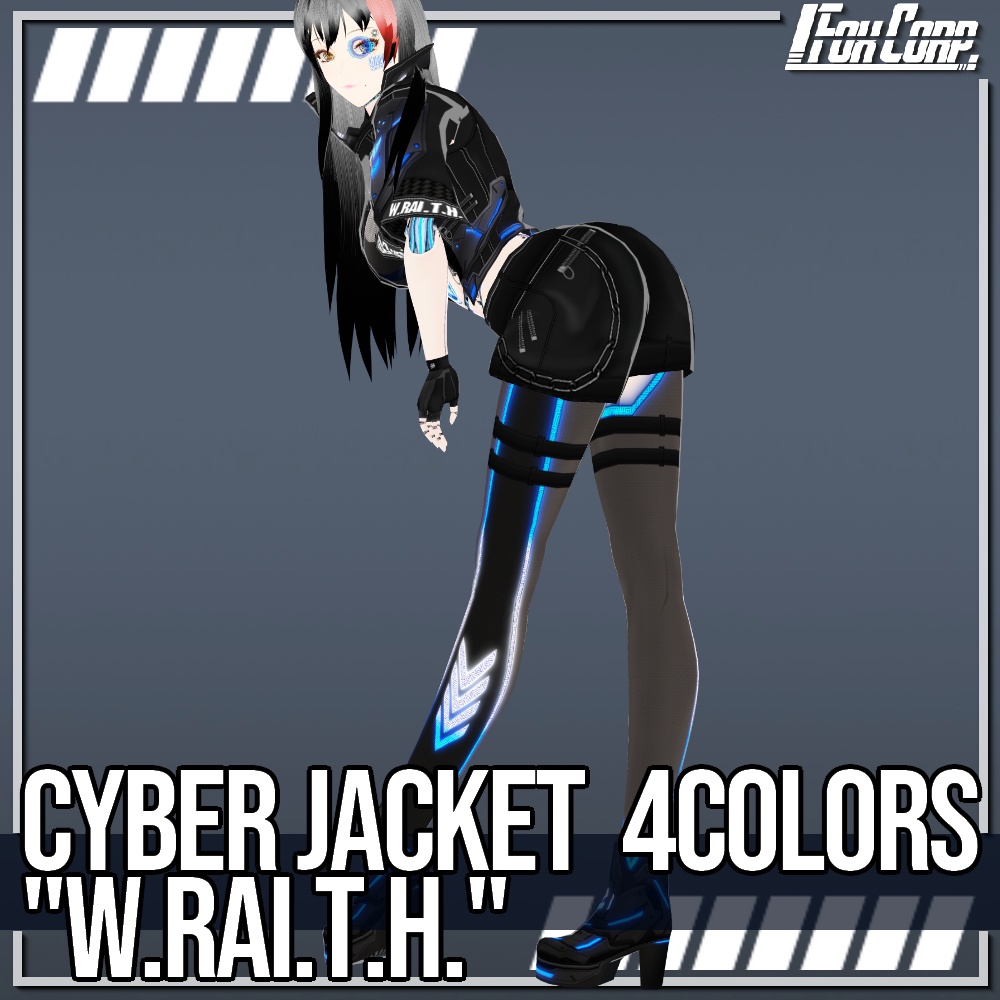 VRoid用 4色展開 サイバージャケット "W.RAI.T.H." - Cyber Jacket "W.RAI.T.H." 4Colors
