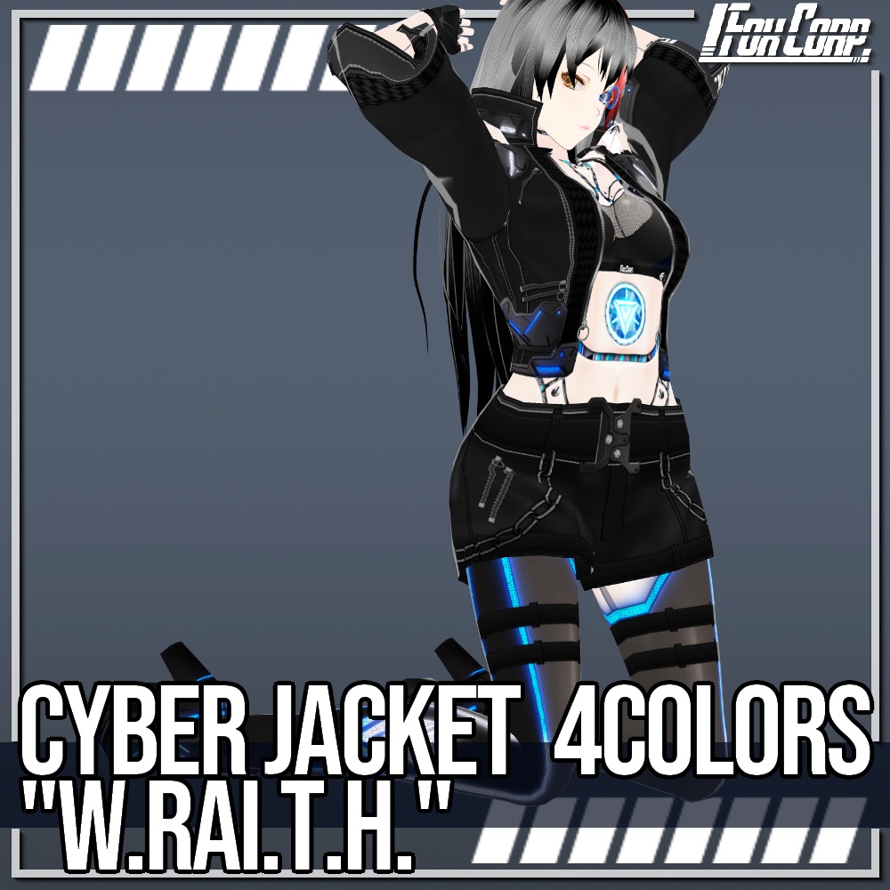 VRoid用 4色展開 サイバージャケット "W.RAI.T.H." - Cyber Jacket "W.RAI.T.H." 4Colors