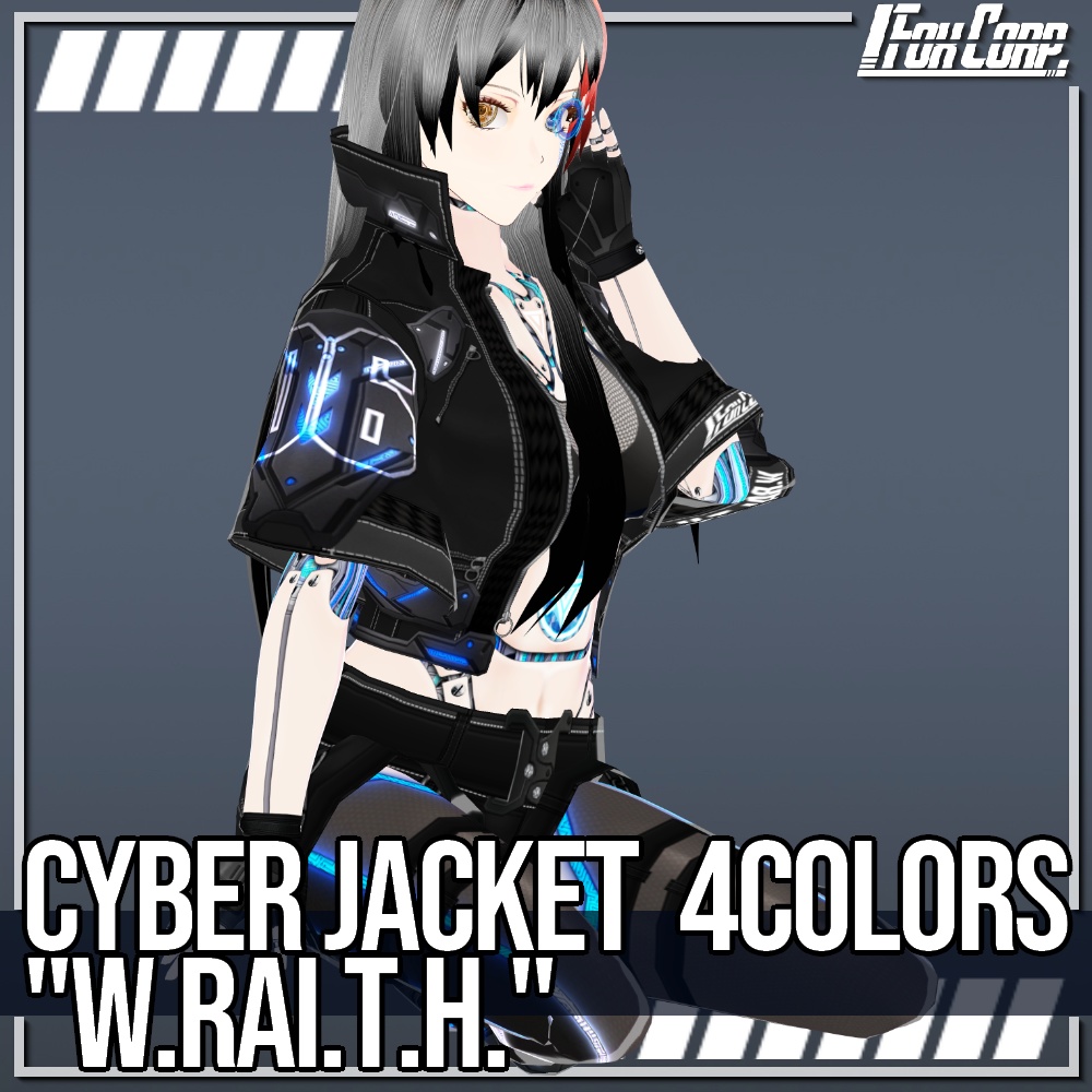 VRoid用 4色展開 サイバージャケット "W.RAI.T.H." - Cyber Jacket "W.RAI.T.H." 4Colors
