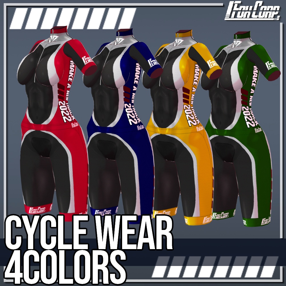 VRoid用 4色展開 サイクルウェアセット - CycleWear 4Colors