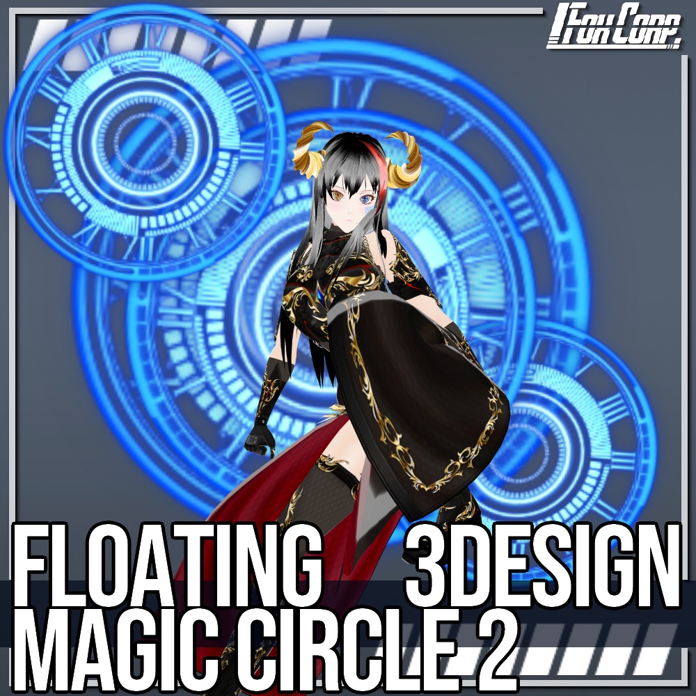 VRoid用 3x2色展開 浮遊魔法陣 2 - Floating Magic Circle Design2 3x2Colors
