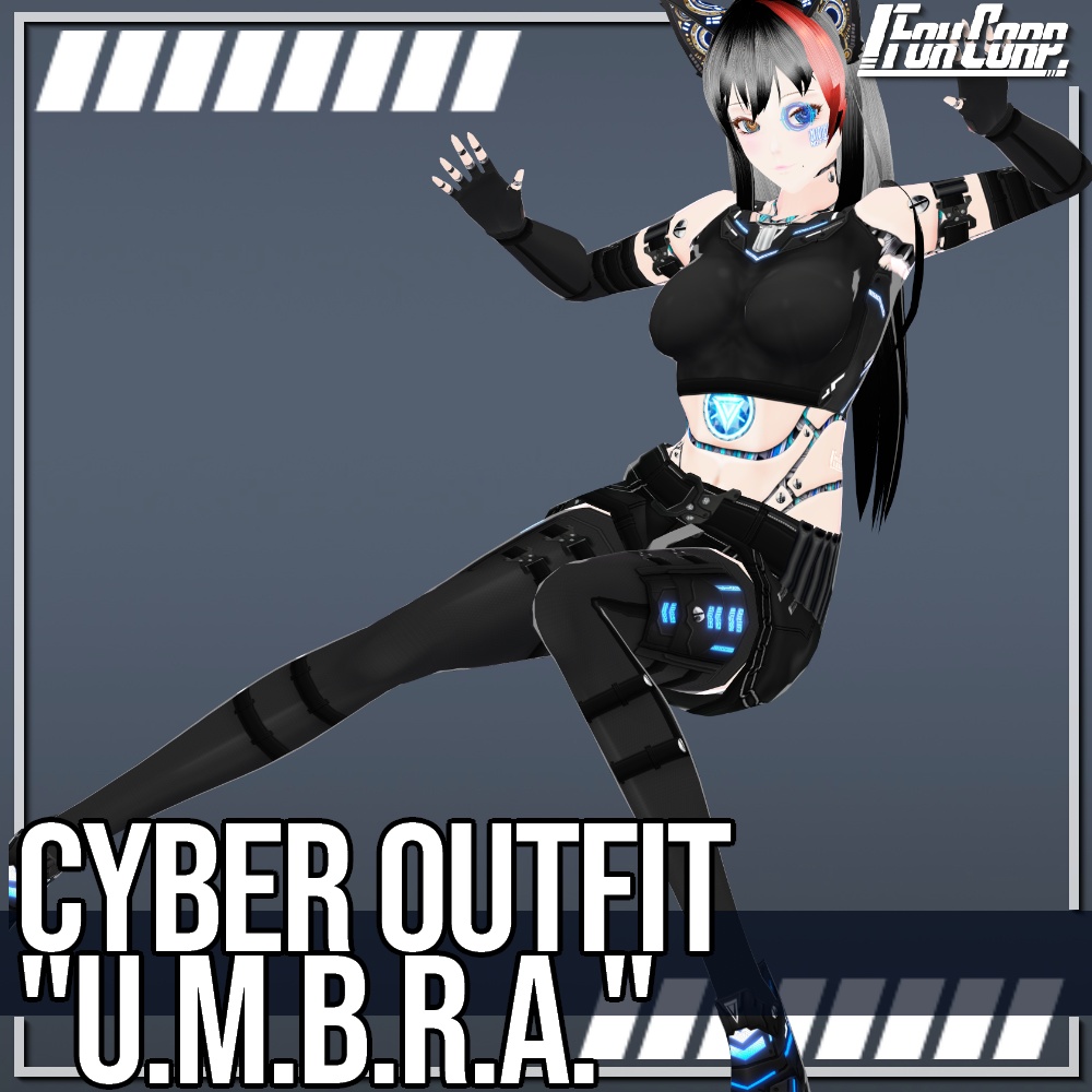 VRoid用 4色展開 サイバーアウトフィット "U.m.b.r.a." - Cyber Outfit "U.m.b.r.a." 4Colors