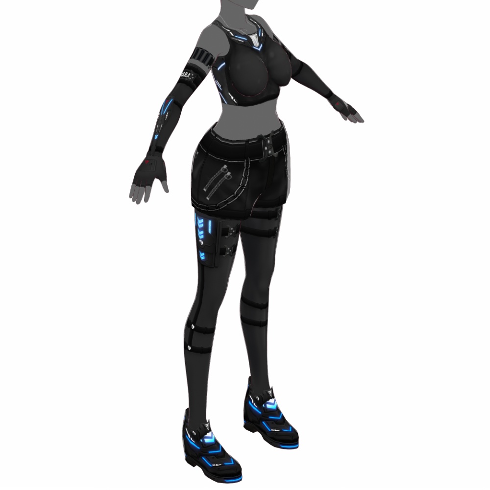 VRoid用 4色展開 サイバーアウトフィット "U.m.b.r.a." - Cyber Outfit "U.m.b.r.a." 4Colors