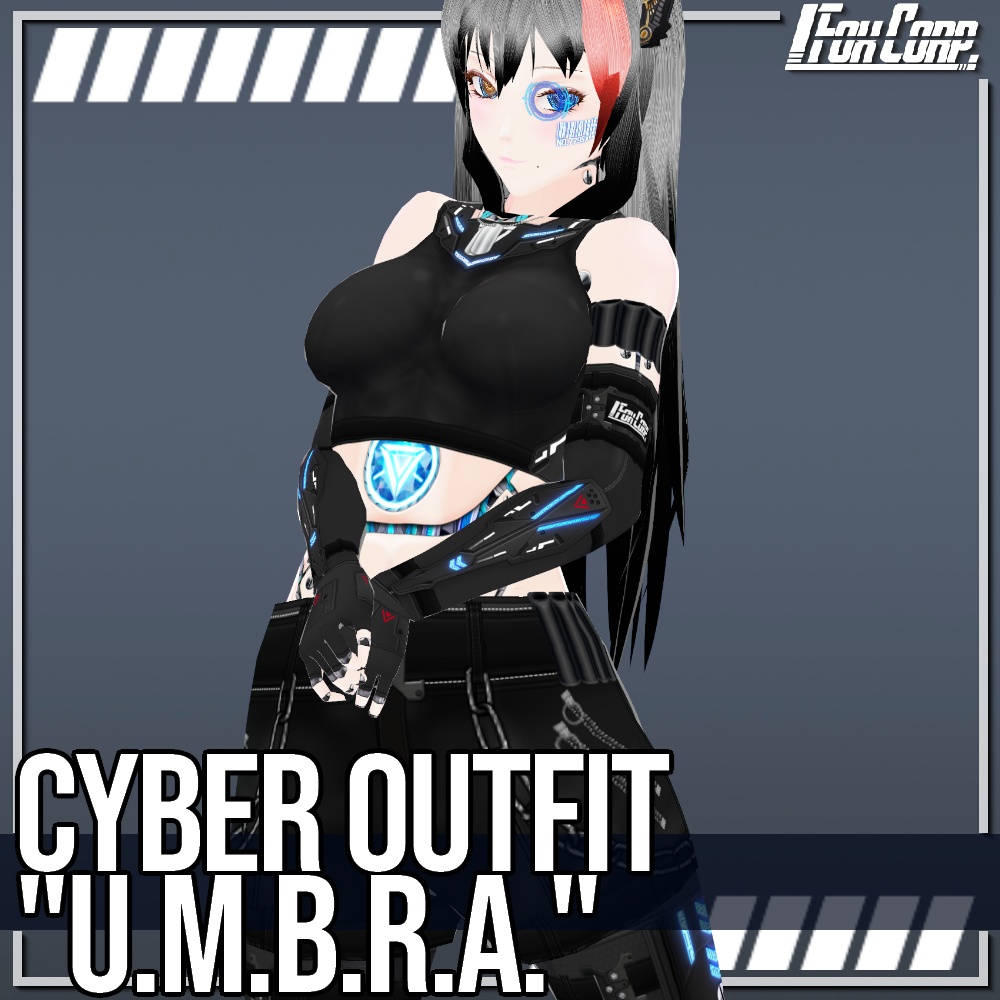 VRoid用 4色展開 サイバーアウトフィット "U.m.b.r.a." - Cyber Outfit "U.m.b.r.a." 4Colors