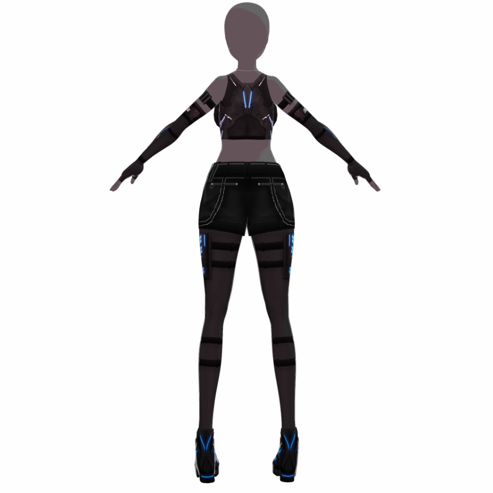 VRoid用 4色展開 サイバーアウトフィット "U.m.b.r.a." - Cyber Outfit "U.m.b.r.a." 4Colors