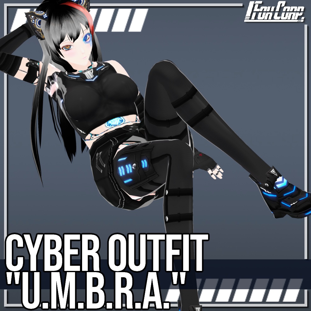 VRoid用 4色展開 サイバーアウトフィット "U.m.b.r.a." - Cyber Outfit "U.m.b.r.a." 4Colors