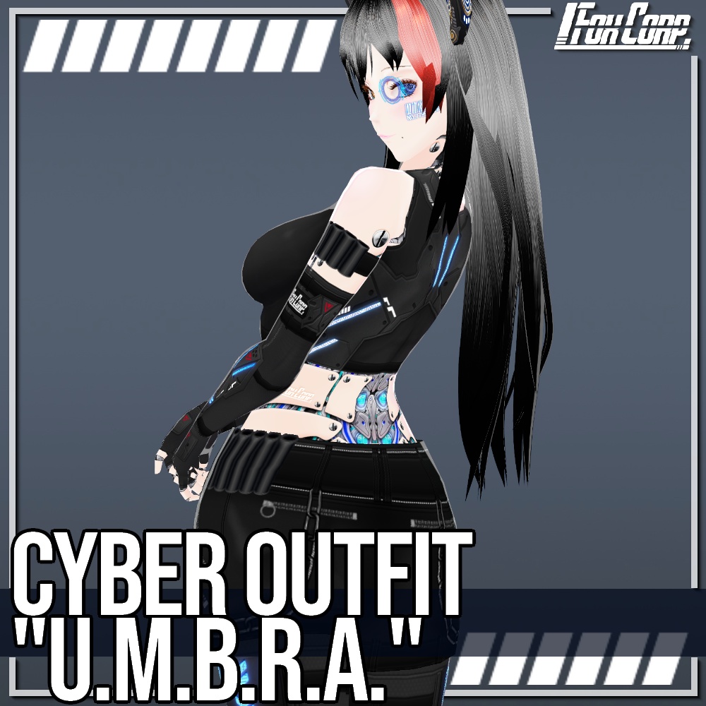 VRoid用 4色展開 サイバーアウトフィット "U.m.b.r.a." - Cyber Outfit "U.m.b.r.a." 4Colors