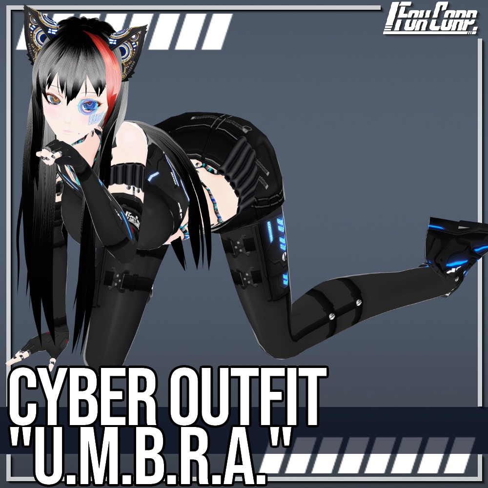VRoid用 4色展開 サイバーアウトフィット "U.m.b.r.a." - Cyber Outfit "U.m.b.r.a." 4Colors