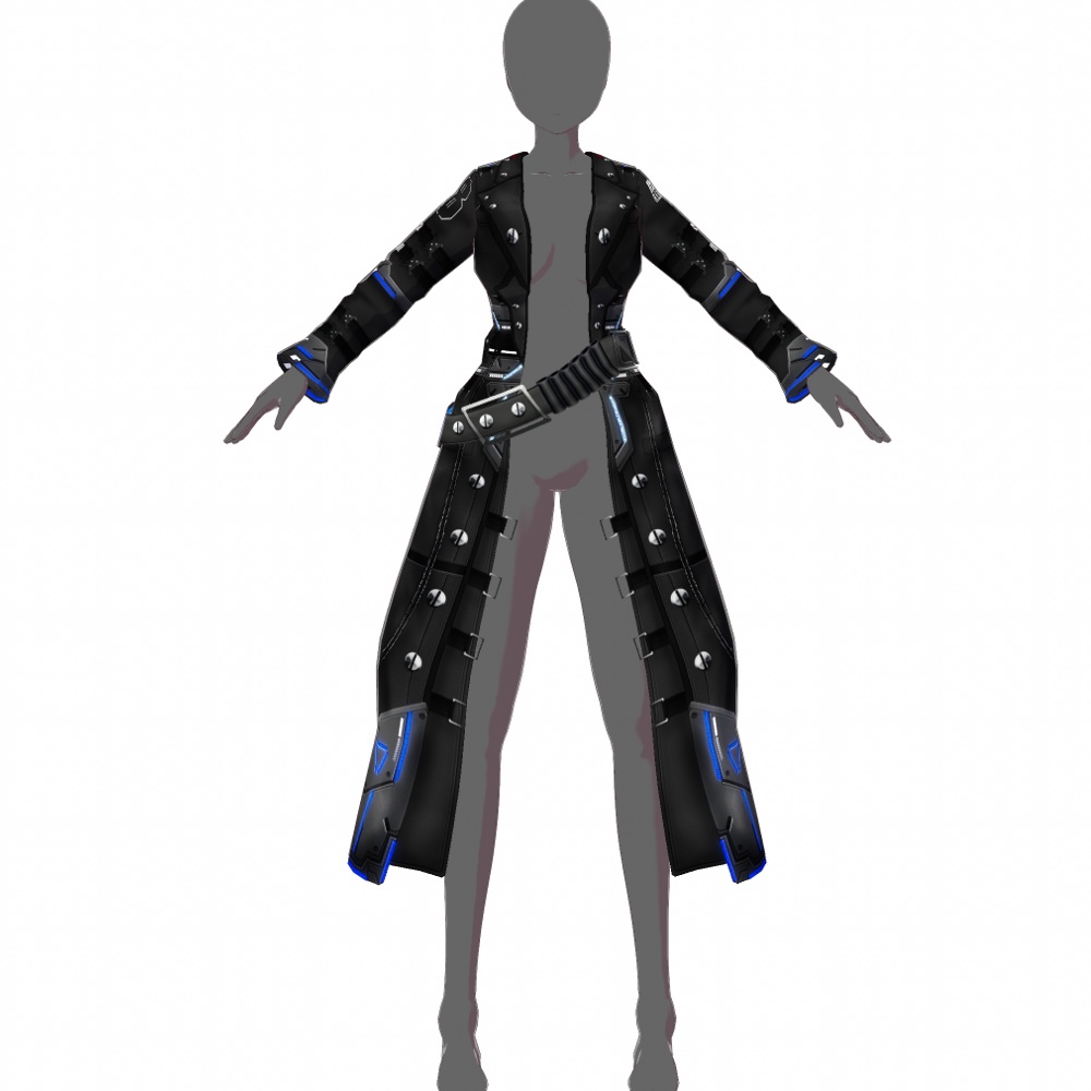 VRoid用 4色展開 サイバーコート "R.E.A.P.E.R." - Cyber Coat "R.E.A.P.E.R." 4Colors