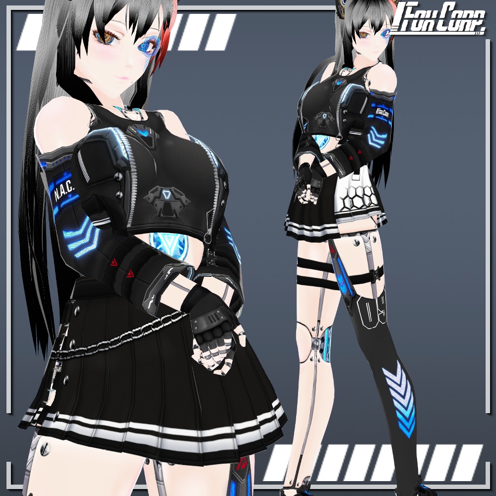 VRoid用 4色*2色展開 サイバージャケット "N.A.C.H.T." - Cyber Jacket "N.A.C.H.T." 4*2Colors