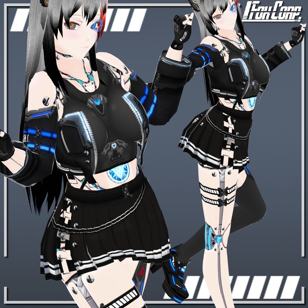 VRoid用 4色*2色展開 サイバージャケット "N.A.C.H.T." - Cyber Jacket "N.A.C.H.T." 4*2Colors