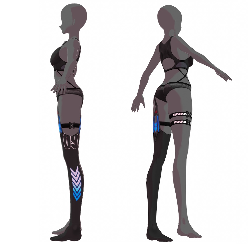 VRoid用 4色*2色展開 サイバージャケット "N.A.C.H.T." - Cyber Jacket "N.A.C.H.T." 4*2Colors