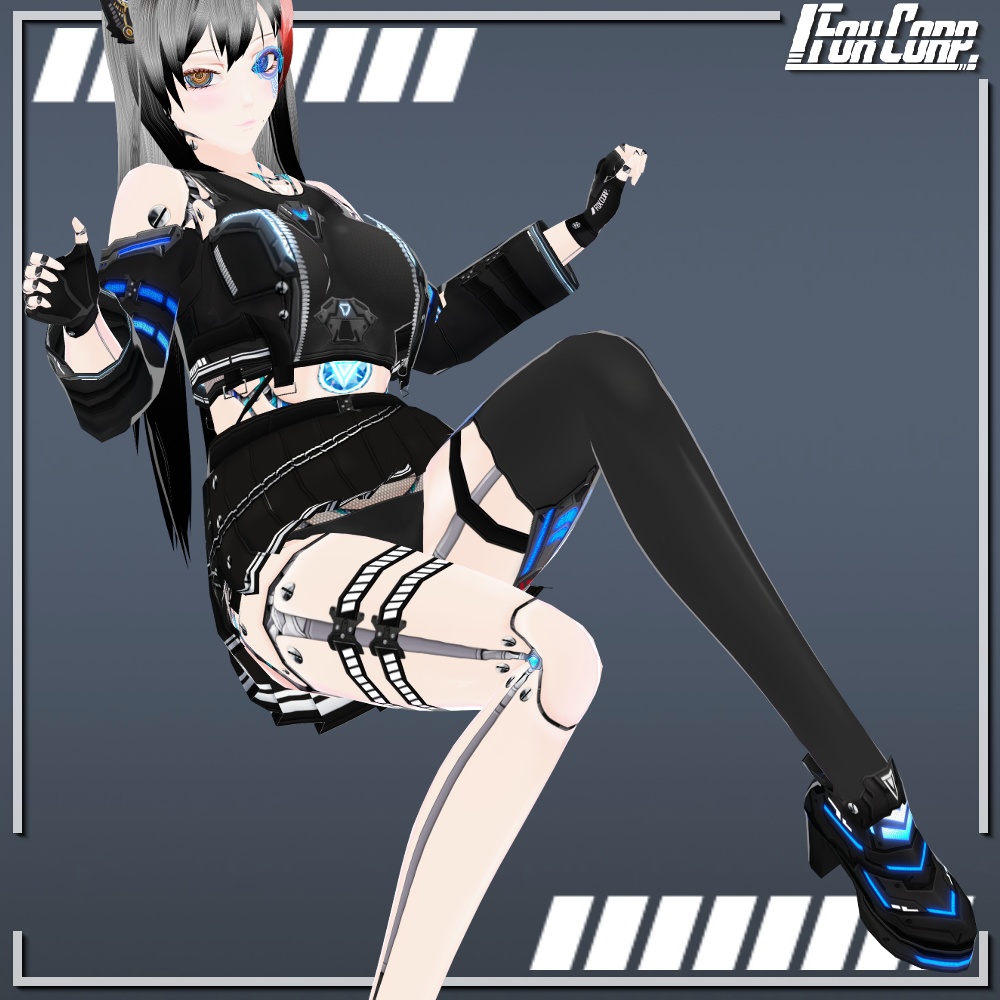 VRoid用 4色*2色展開 サイバージャケット "N.A.C.H.T." - Cyber Jacket "N.A.C.H.T." 4*2Colors