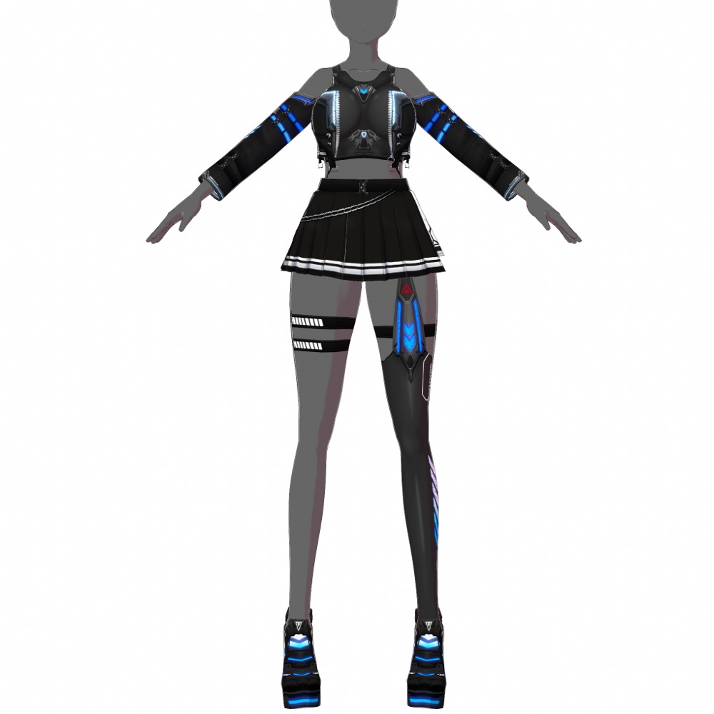 VRoid用 4色*2色展開 サイバージャケット "N.A.C.H.T." - Cyber Jacket "N.A.C.H.T." 4*2Colors