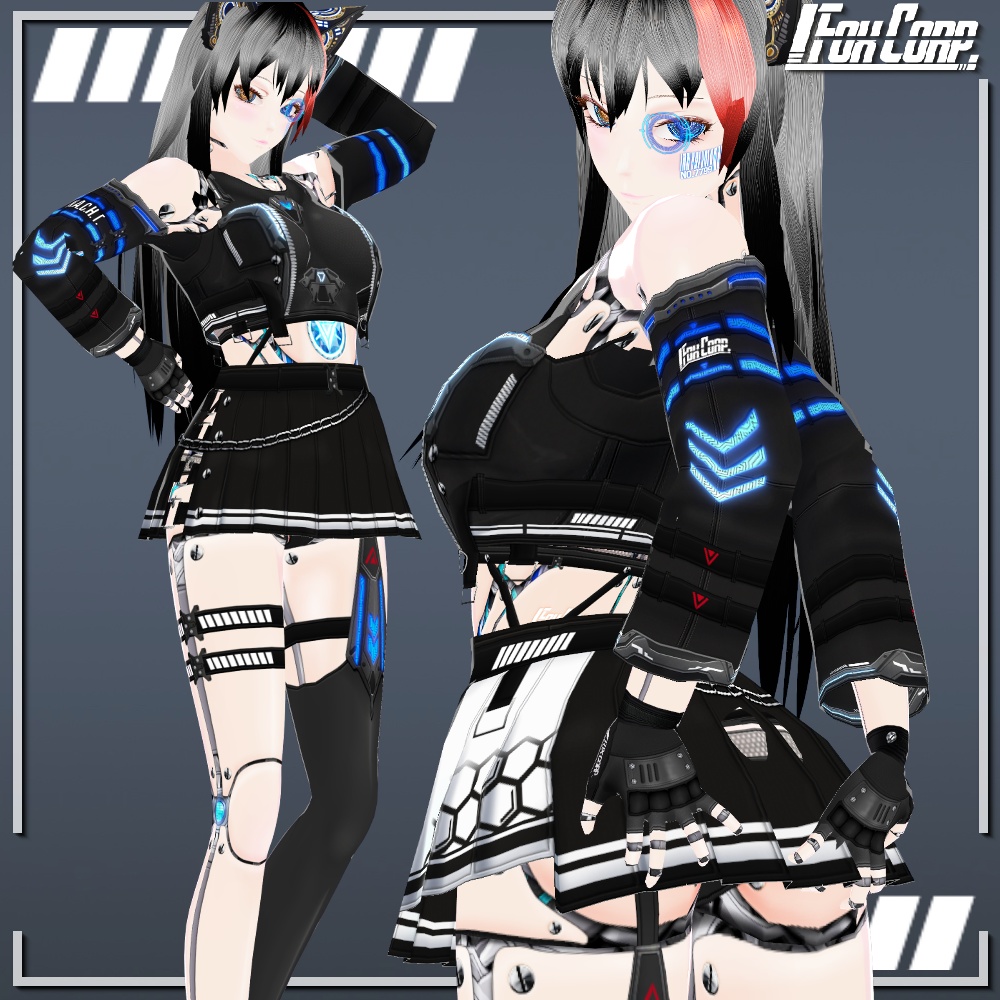 VRoid用 4色*2色展開 サイバージャケット "N.A.C.H.T." - Cyber Jacket "N.A.C.H.T." 4*2Colors