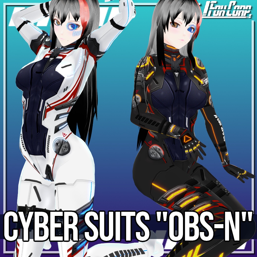 VRoid用 4色*4色展開 サイバースーツ "OBS-N" - Cyber Suits "OBS-N" 4*4Colors