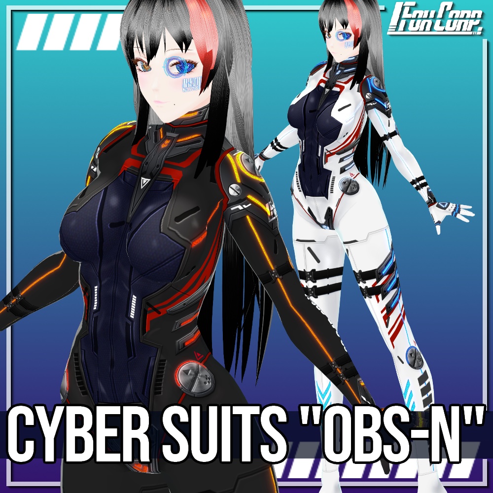 VRoid用 4色*4色展開 サイバースーツ "OBS-N" - Cyber Suits "OBS-N" 4*4Colors