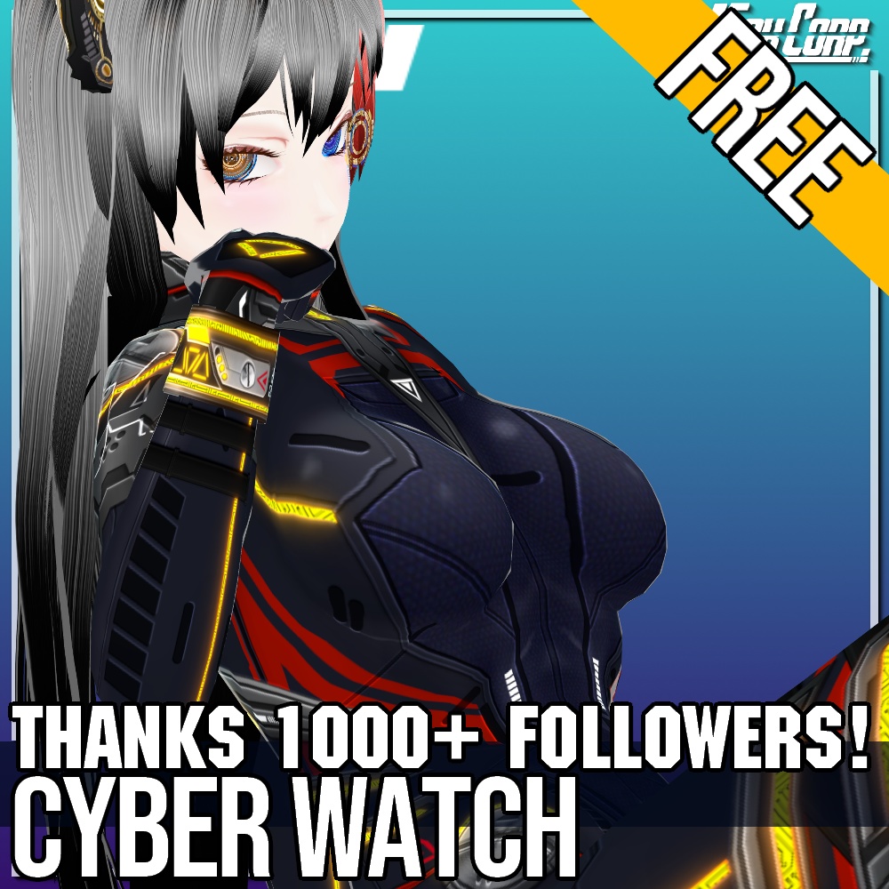 VRoid用 FREE! サイバーウォッチ 4色 - Cyber Watch 4Colors