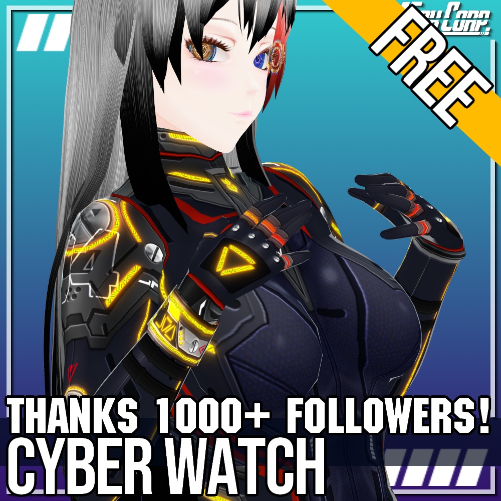 VRoid用 FREE! サイバーウォッチ 4色 - Cyber Watch 4Colors