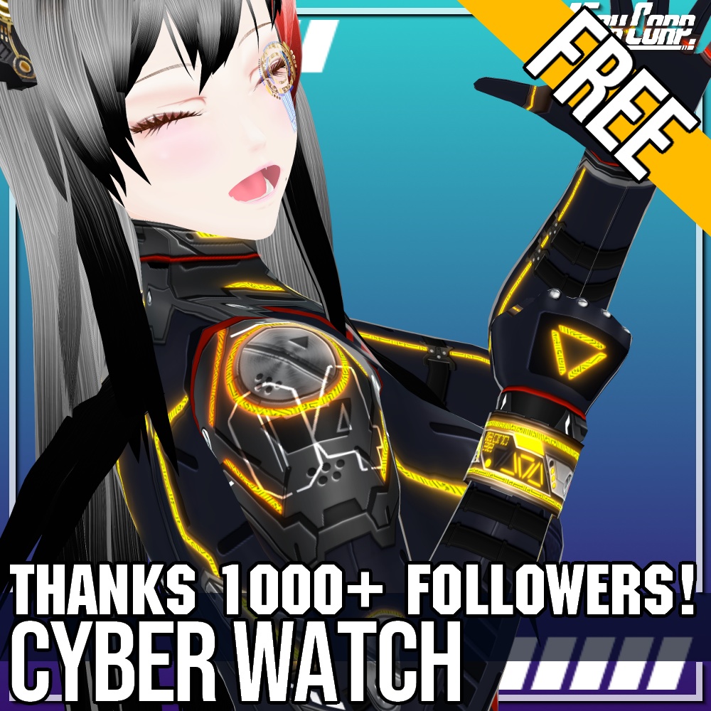 VRoid用 FREE! サイバーウォッチ 4色 - Cyber Watch 4Colors