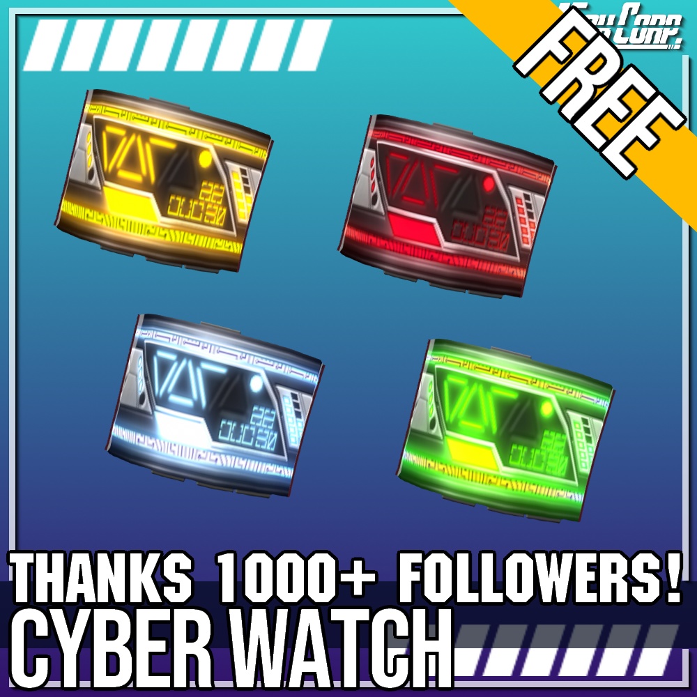 VRoid用 FREE! サイバーウォッチ 4色 - Cyber Watch 4Colors