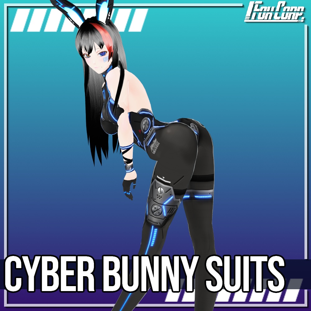 VRoid用 4x2色展開 サイバーバニースーツ - Cyber Bunny Suits 4x2Colors