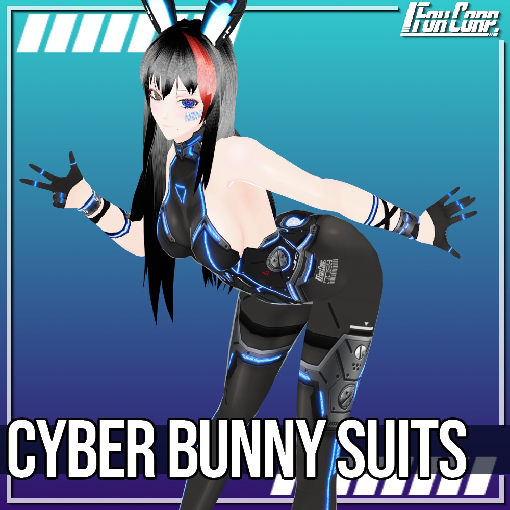 VRoid用 4x2色展開 サイバーバニースーツ - Cyber Bunny Suits 4x2Colors