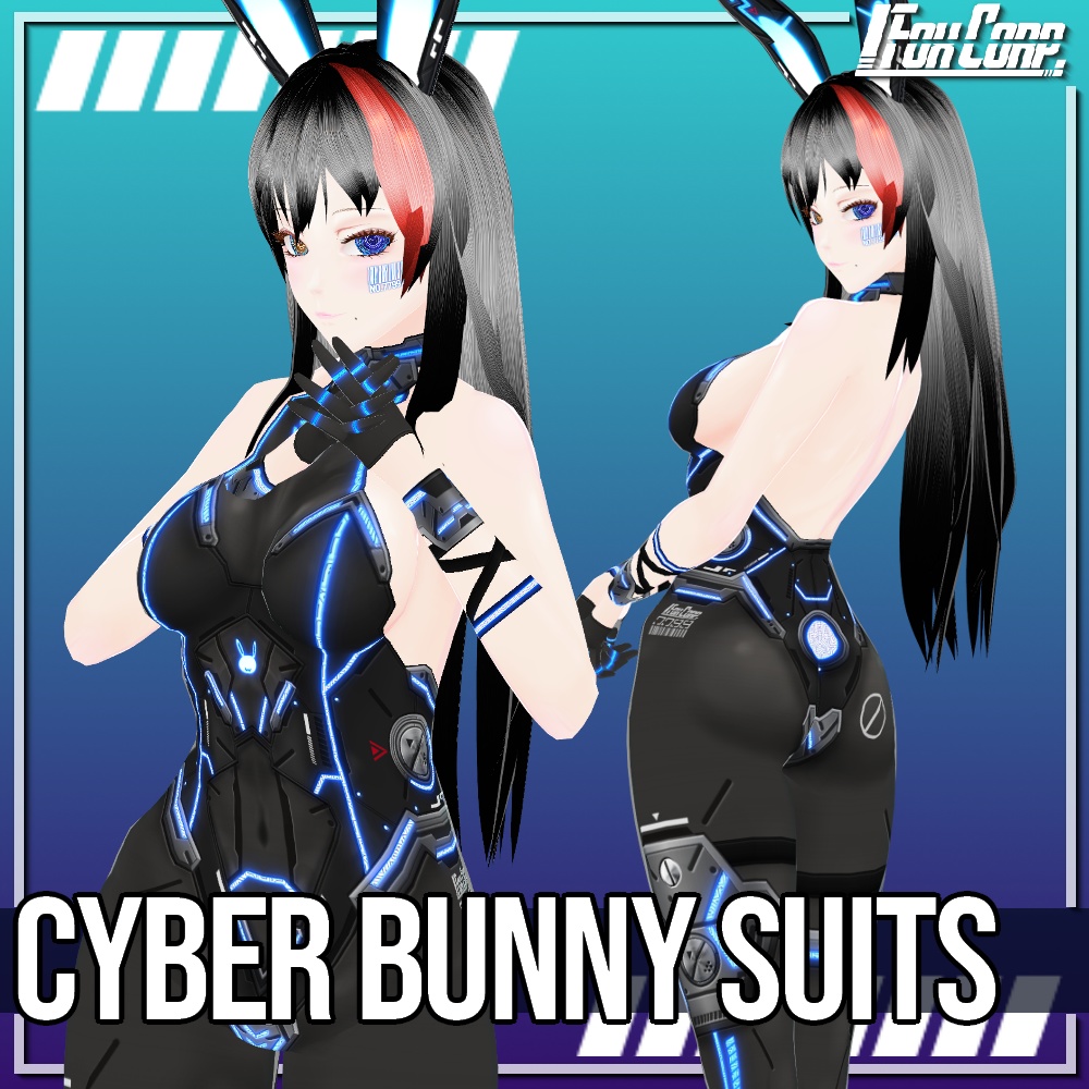 VRoid用 4x2色展開 サイバーバニースーツ - Cyber Bunny Suits 4x2Colors