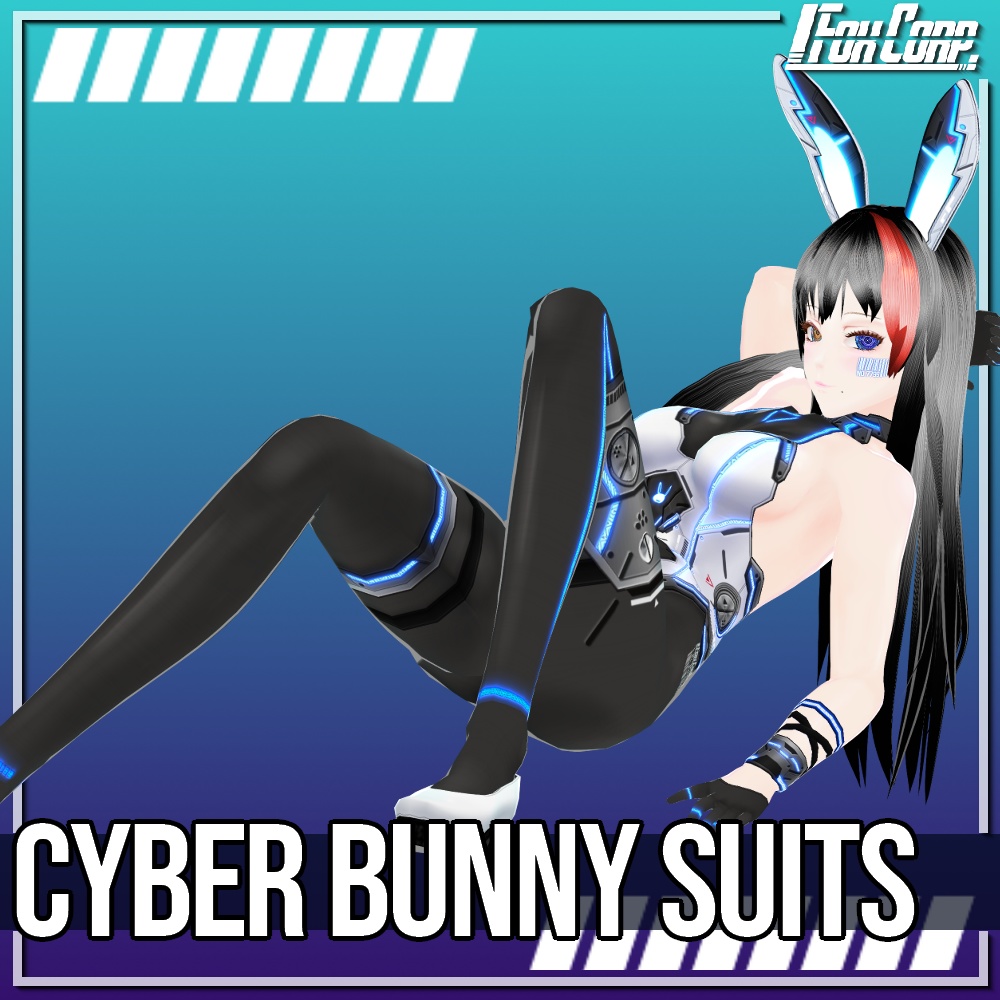 VRoid用 4x2色展開 サイバーバニースーツ - Cyber Bunny Suits 4x2Colors