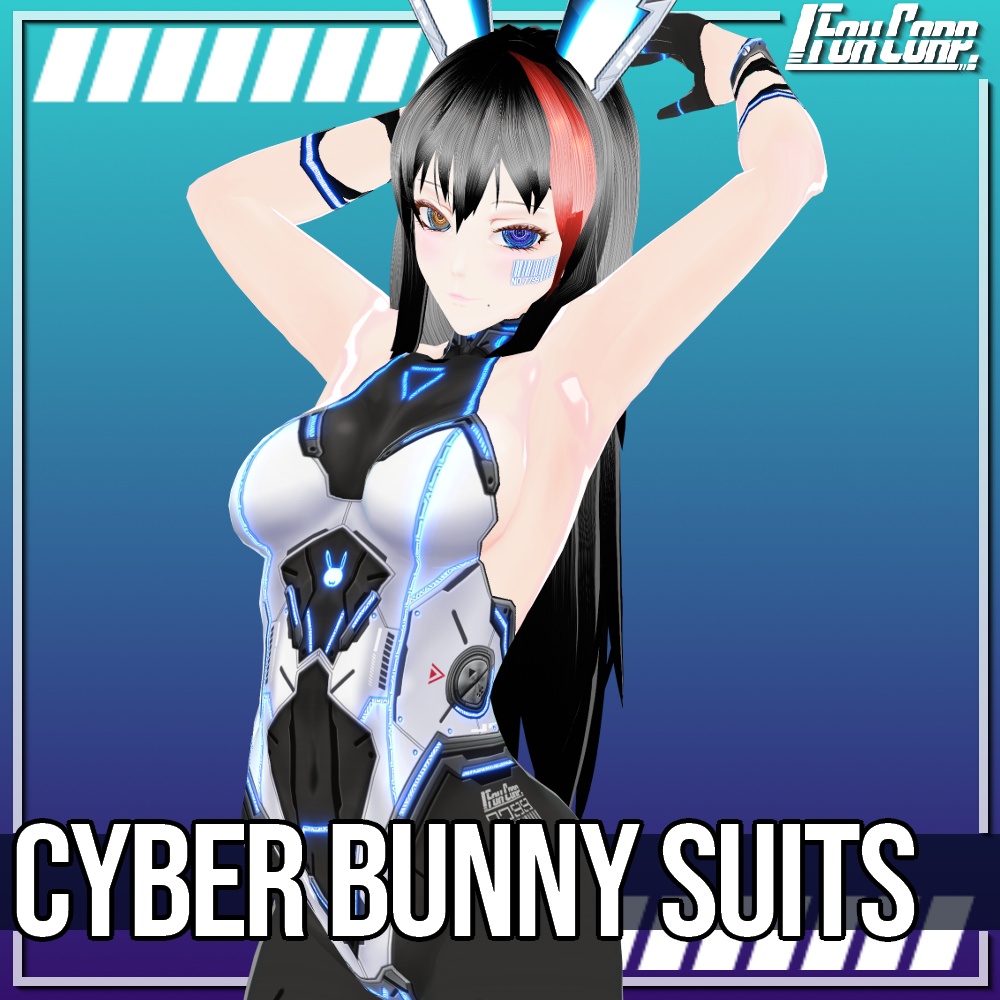 VRoid用 4x2色展開 サイバーバニースーツ - Cyber Bunny Suits 4x2Colors