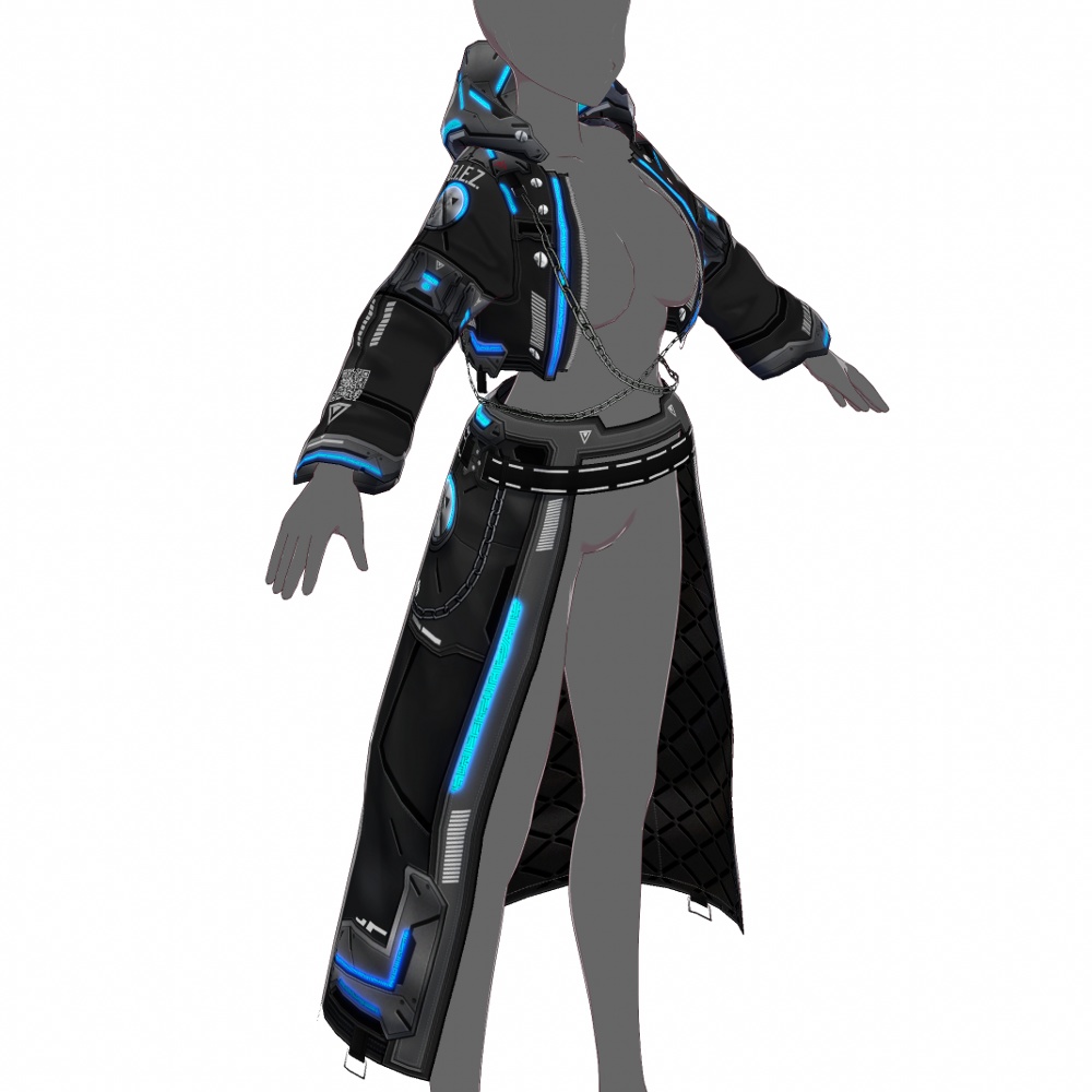 VRoid用 4x2色展開 サイバーコート "D.I.E.Z." - Cyber Coat "D.I.E.Z." 4x2Colors