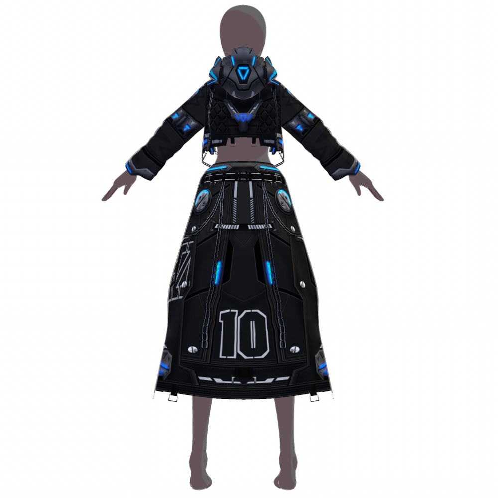 VRoid用 4x2色展開 サイバーコート "D.I.E.Z." - Cyber Coat "D.I.E.Z." 4x2Colors