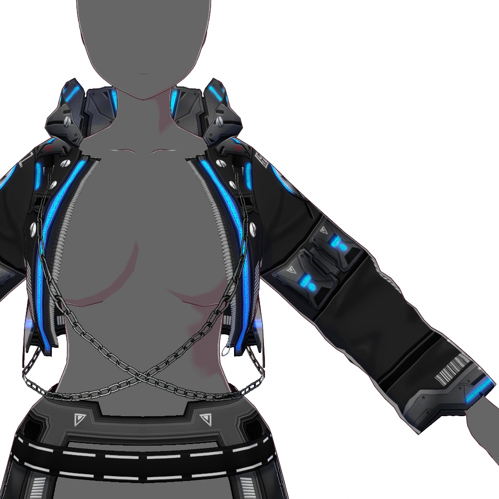 VRoid用 4x2色展開 サイバーコート "D.I.E.Z." - Cyber Coat "D.I.E.Z." 4x2Colors