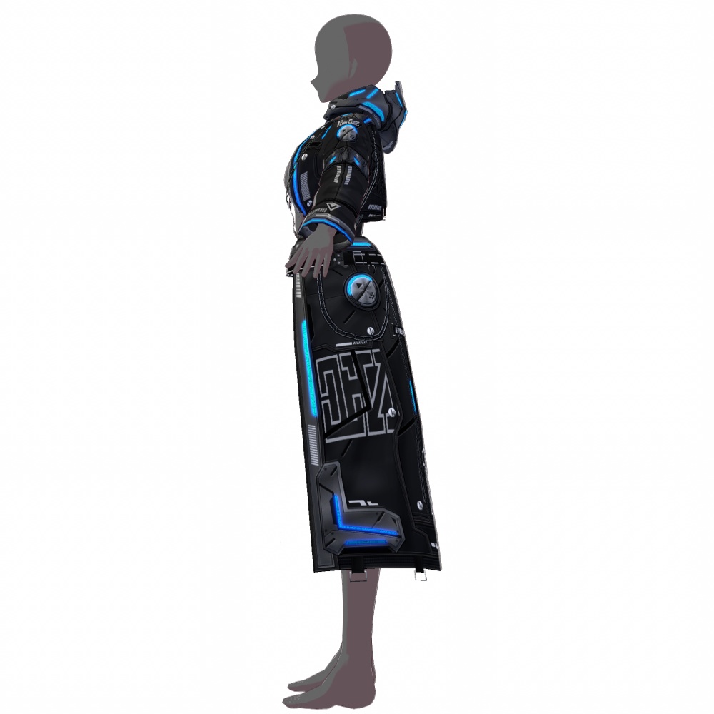 VRoid用 4x2色展開 サイバーコート "D.I.E.Z." - Cyber Coat "D.I.E.Z." 4x2Colors