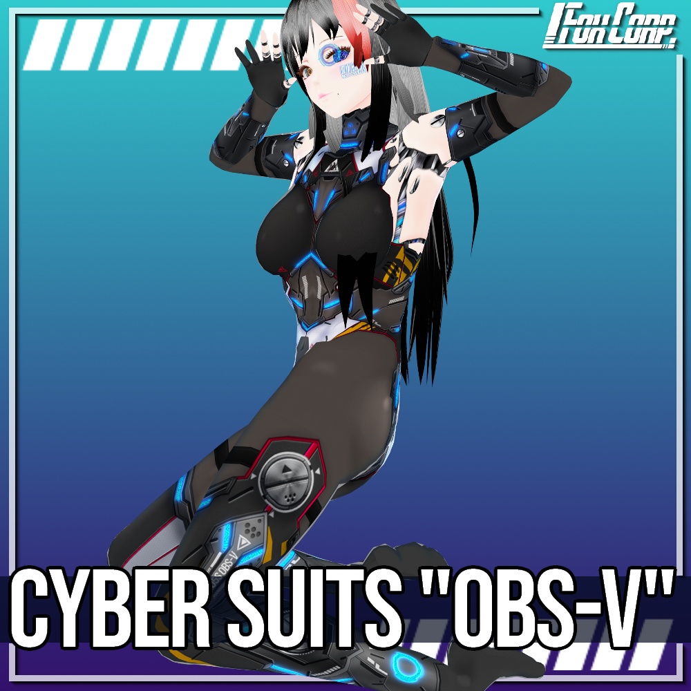 VRoid用 3色*4色展開 サイバースーツ "OBS-V" - Cyber Suits "OBS-V" 3*4Colors