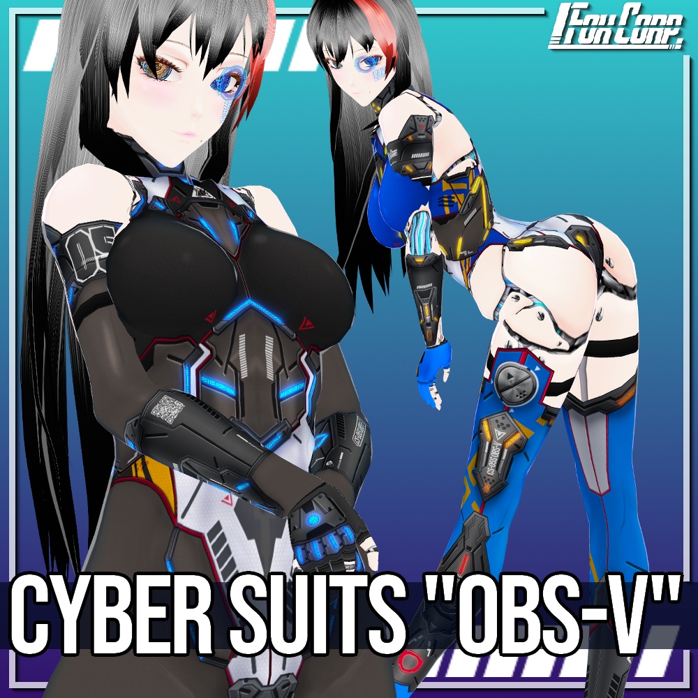 VRoid用 3色*4色展開 サイバースーツ "OBS-V" - Cyber Suits "OBS-V" 3*4Colors