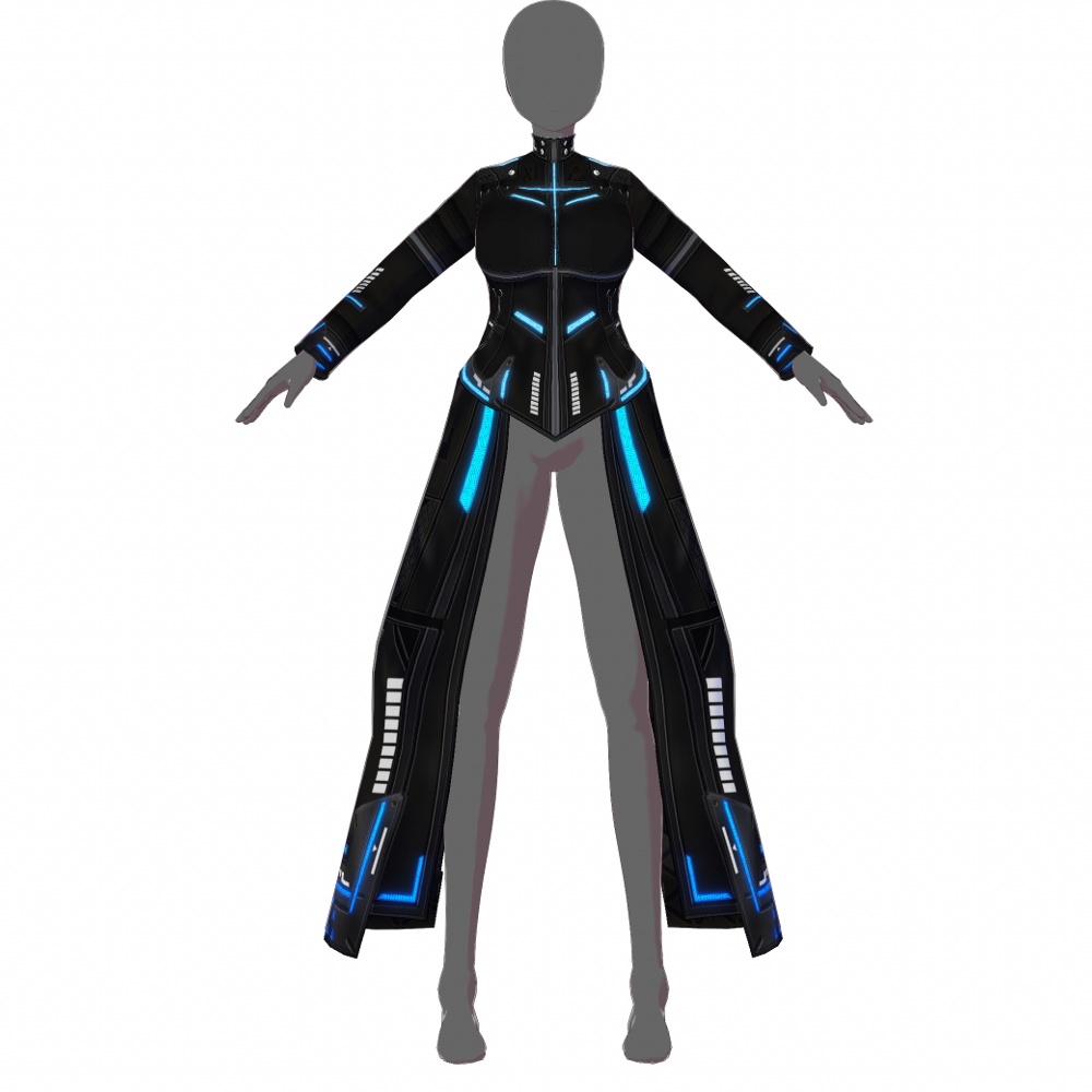 VRoid用 4色展開 サイバーコート "J.A.G.E.R." - Cyber Coat "J.A.G.E.R." 4Colors