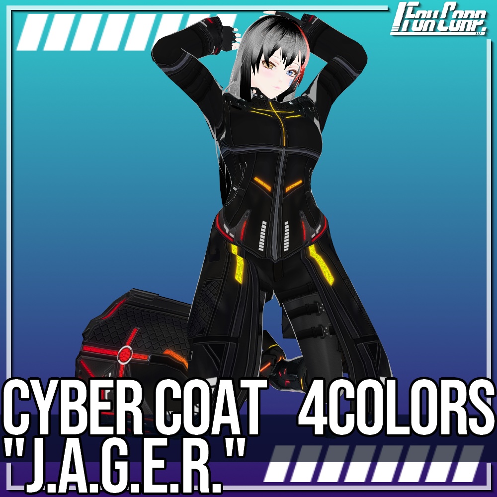 VRoid用 4色展開 サイバーコート "J.A.G.E.R." - Cyber Coat "J.A.G.E.R." 4Colors