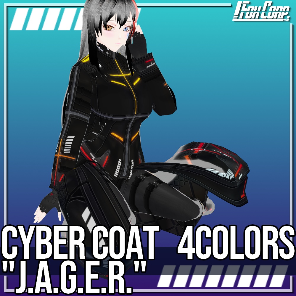 VRoid用 4色展開 サイバーコート "J.A.G.E.R." - Cyber Coat "J.A.G.E.R." 4Colors