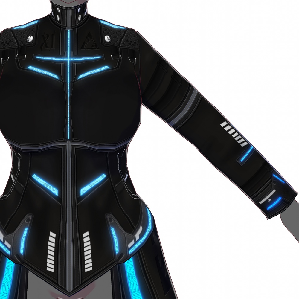 VRoid用 4色展開 サイバーコート "J.A.G.E.R." - Cyber Coat "J.A.G.E.R." 4Colors