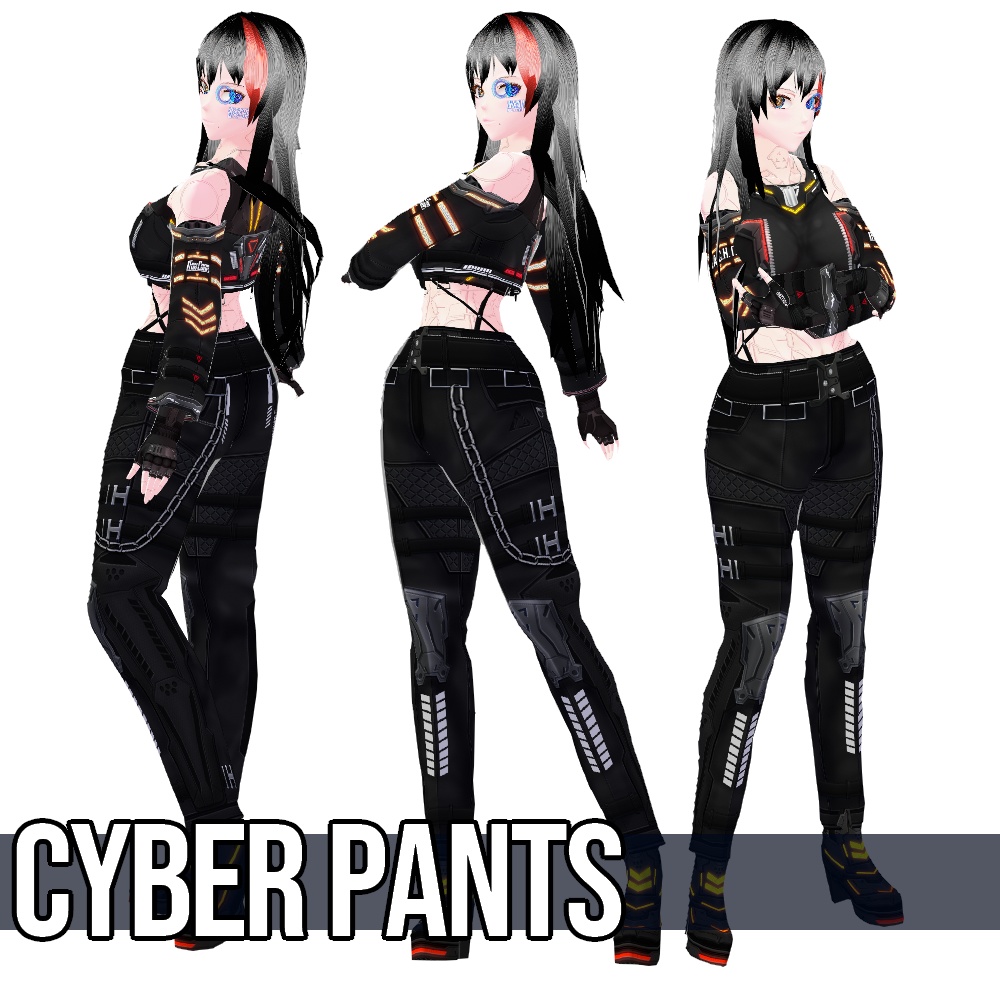 VRoid用 サイバーロング/ショートパンツ 3Colors - Cyber Short/Long Pants 3Colors