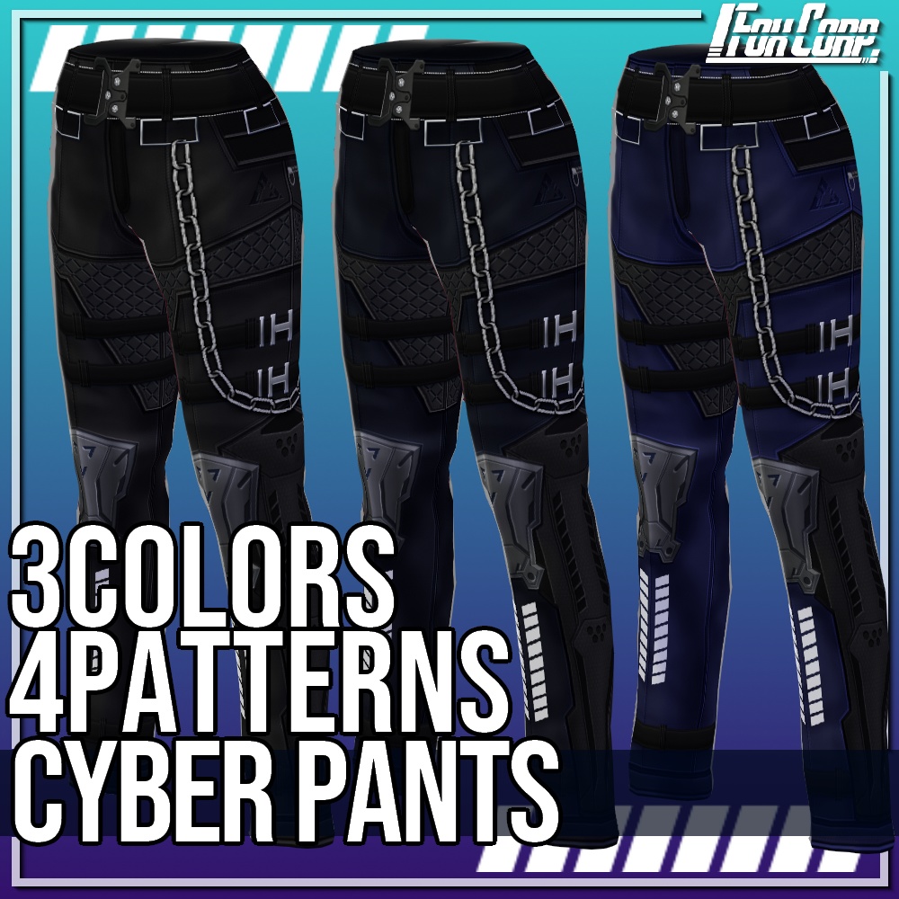 VRoid用 サイバーロング/ショートパンツ 3Colors - Cyber Short/Long Pants 3Colors