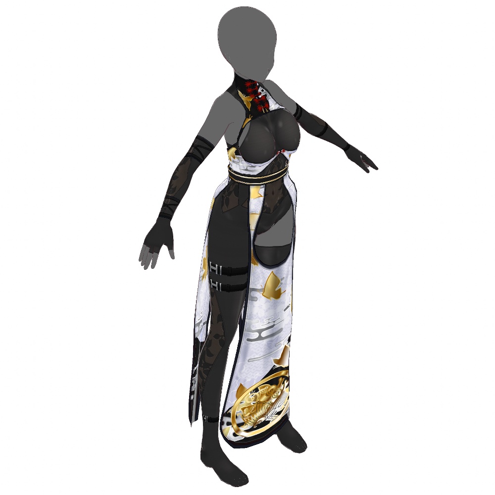 VRoid用 3色展開 蝶柄チャイナドレス - Butterfly Cheongsam 3Colors