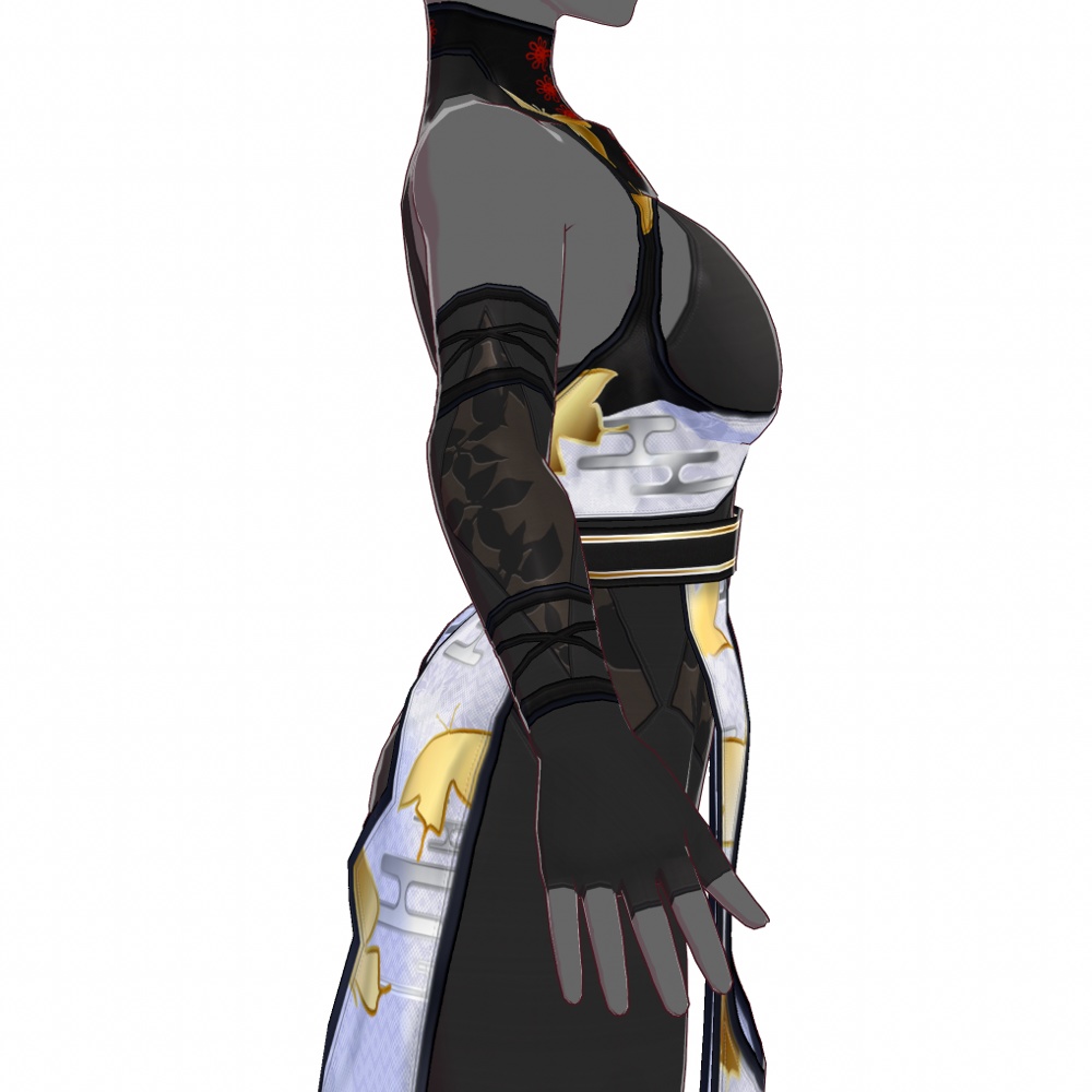 VRoid用 3色展開 蝶柄チャイナドレス - Butterfly Cheongsam 3Colors