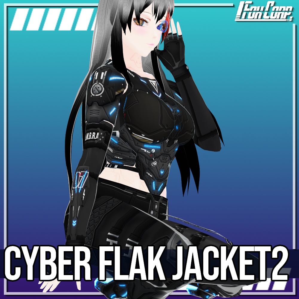 VRoid用 4*4色展開 サイバー防弾ベスト2 - Cyber Flak Jacket Design2 4*4Colors