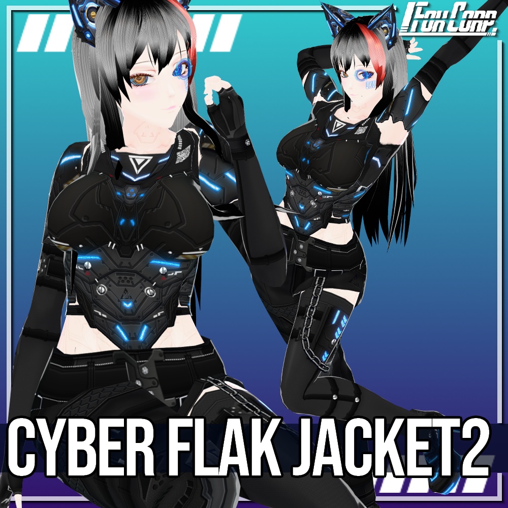VRoid用 4*4色展開 サイバー防弾ベスト2 - Cyber Flak Jacket Design2 4*4Colors