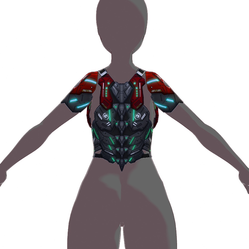 VRoid用 4*4色展開 サイバー防弾ベスト2 - Cyber Flak Jacket Design2 4*4Colors