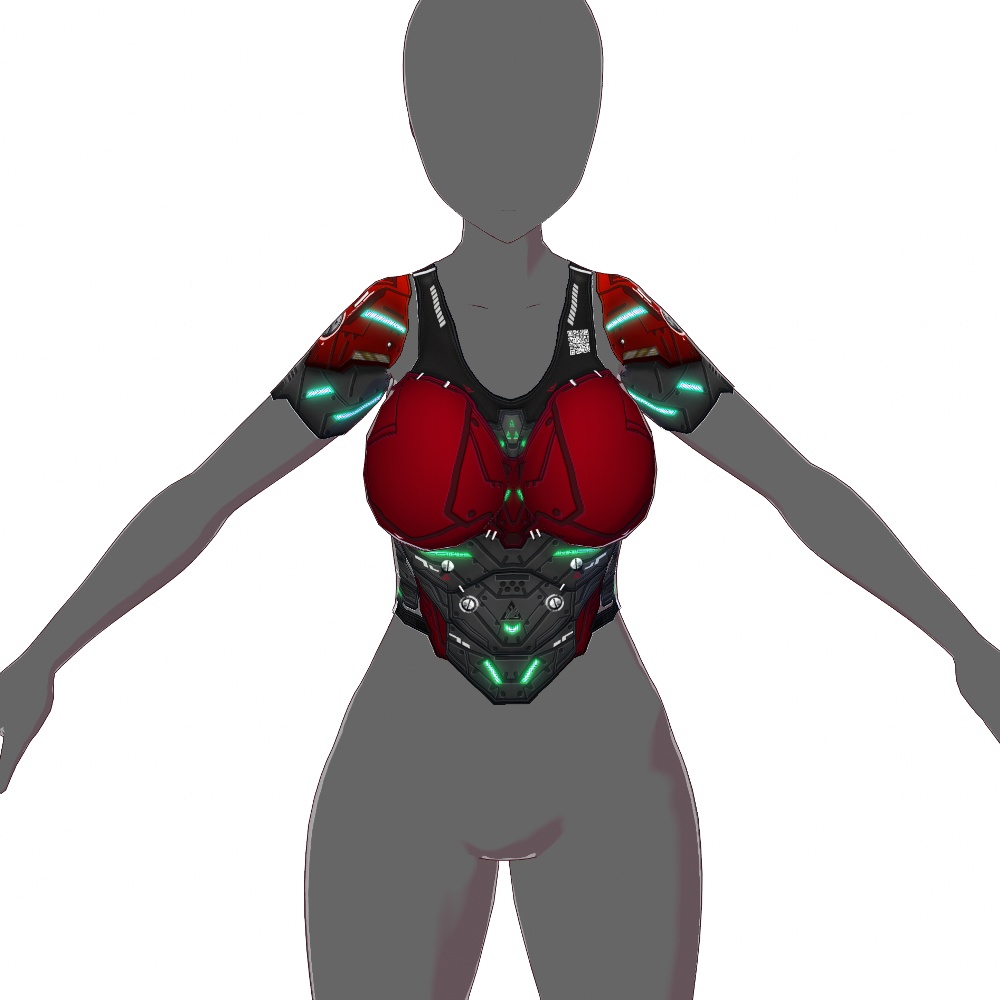 VRoid用 4*4色展開 サイバー防弾ベスト2 - Cyber Flak Jacket Design2 4*4Colors