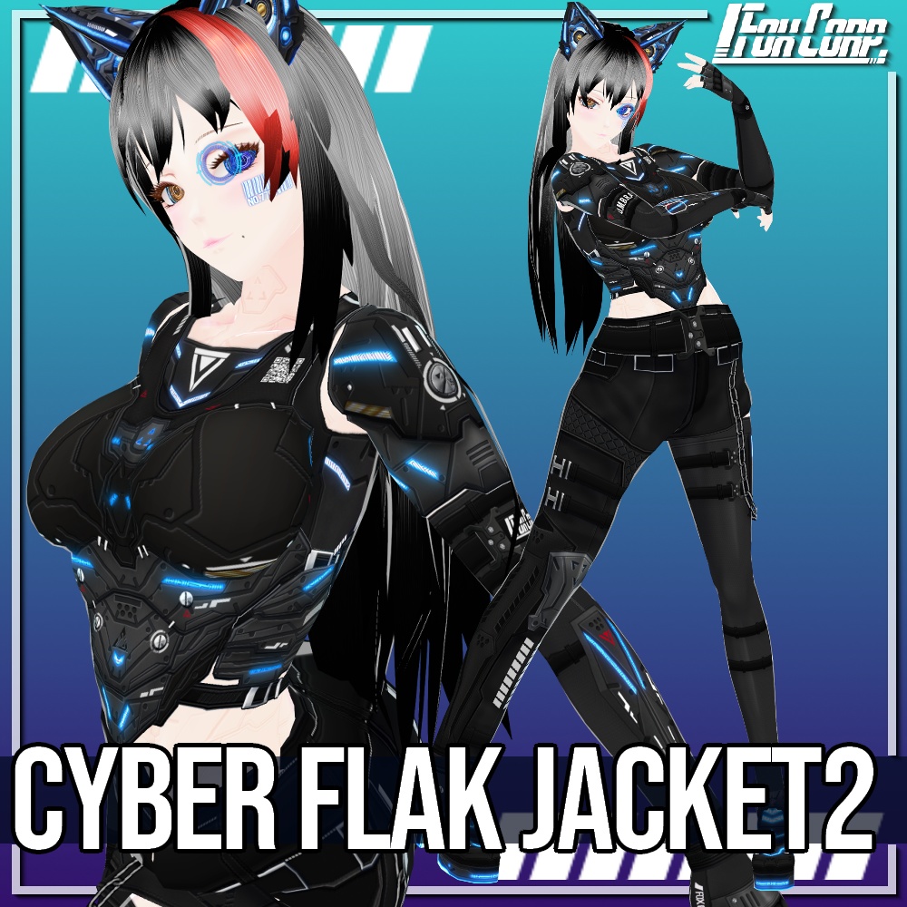 VRoid用 4*4色展開 サイバー防弾ベスト2 - Cyber Flak Jacket Design2 4*4Colors